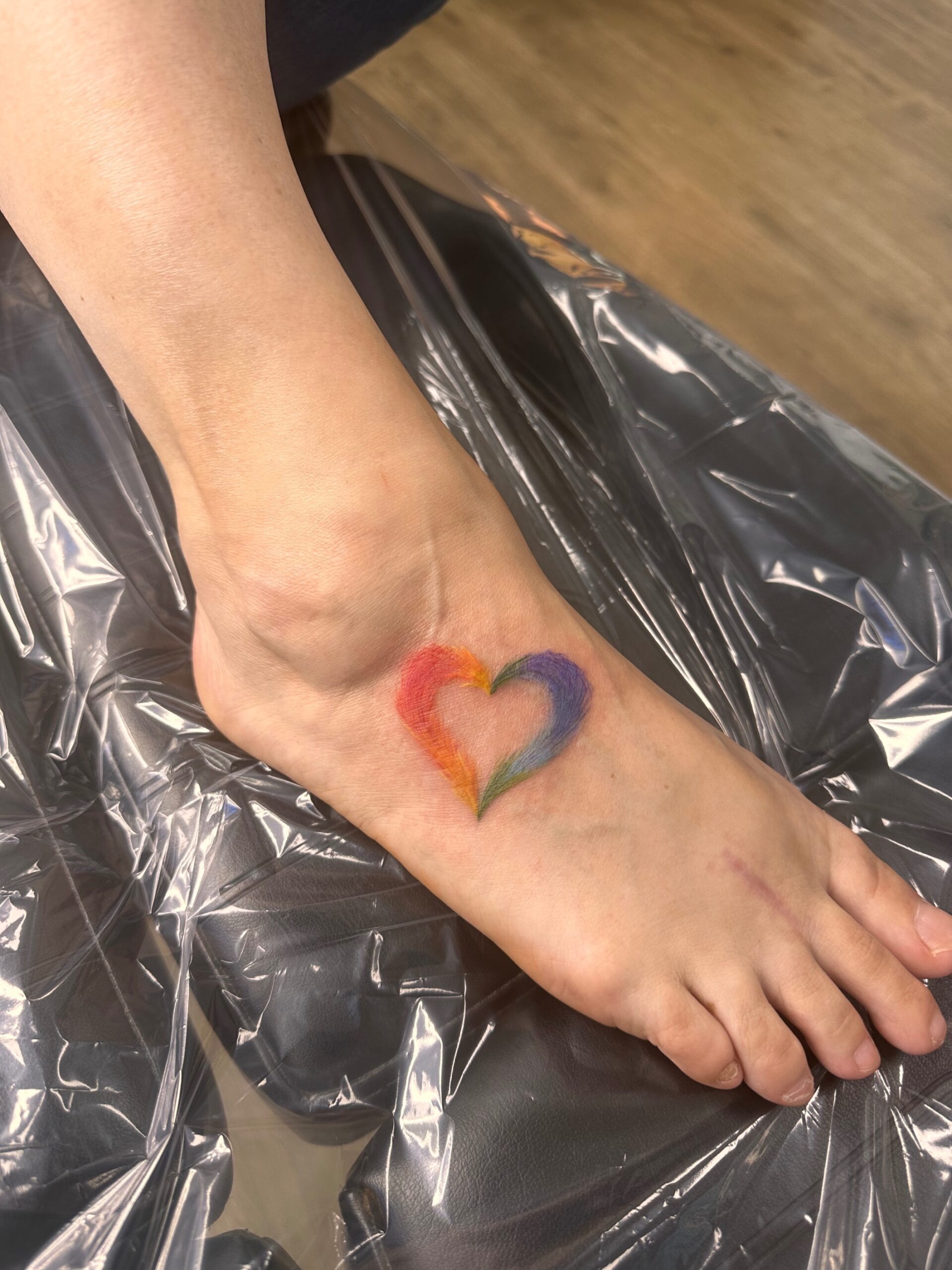 Rainbow heart tattoo Coastline Ink IMG_0485
